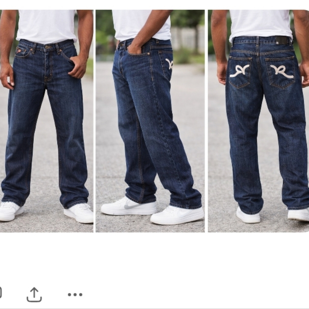 Rocawear Straight Leg Blue Jeans Men’s Size 36 Classic Hip Hop Denim